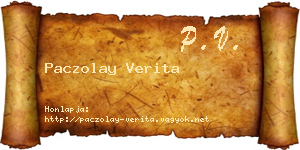 Paczolay Verita névjegykártya